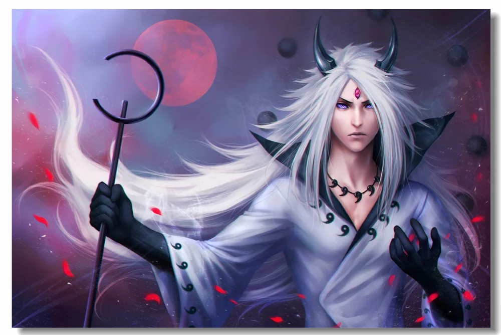 Пользовательские холст настенная постер Naruto Obito Madara Uchiha обои японский мультфильм