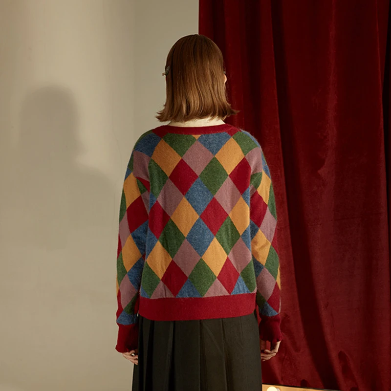 2018 зимний свитер новый женский вязаный кардиган пальто винтажный трикотажный