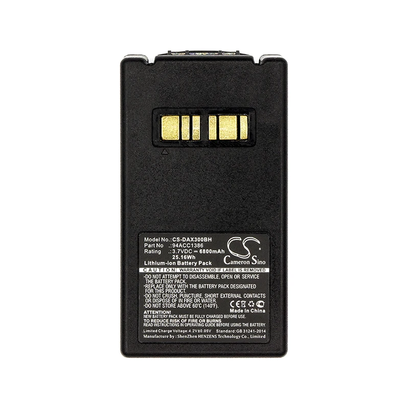 Аккумулятор Cameron Sino 6800 мА · ч для аккумуляторов DATALOGIC Falcon X3 94ACC1386 с разъемами на 1 2 4