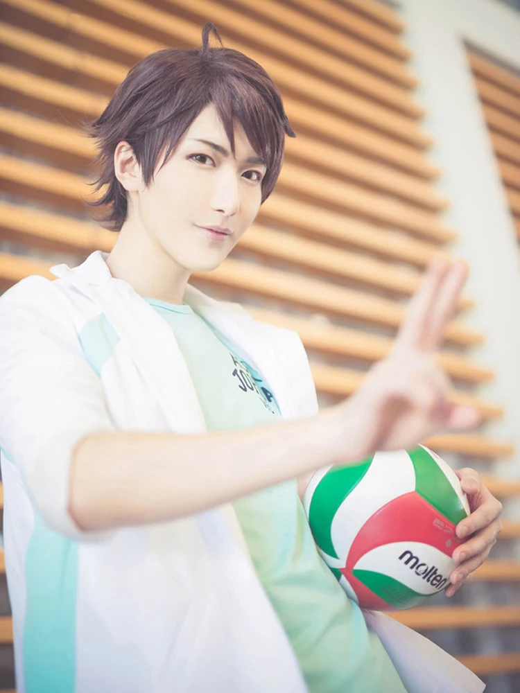 Haikyuu! Волейбол Toru Oikawa Toor короткий коричневый лоскутный многослойный термостойкий