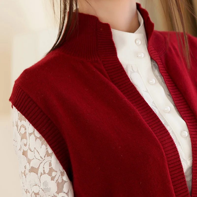 Осень весна 2020 шерстяной жилет без рукавов для женщин вязаный кашемировый топ