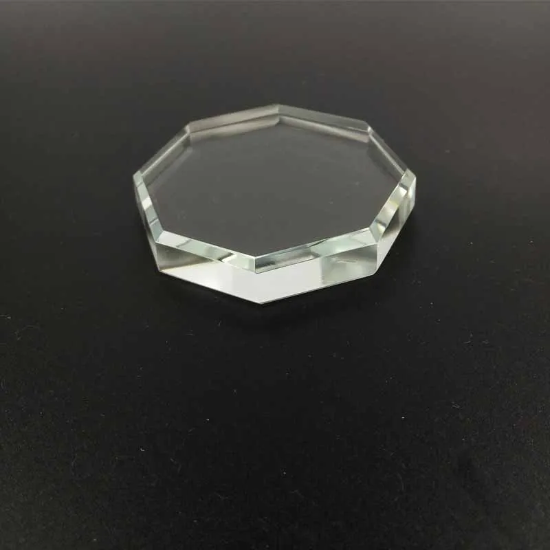 Восьмиугольная клейкая подставка для клея прозрачная стеклянная палитра