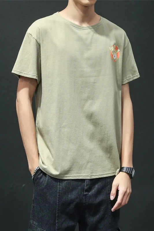 

T-shirt Hip Hop Men's Printing T-shirt Fashion Quality Men's Short-sleeved Large Size T-shirt