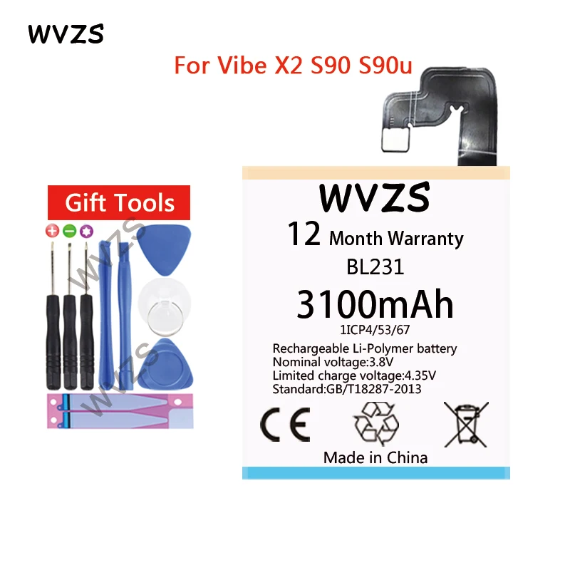Wvzs 3100 мАч литий-полимерный аккумулятор BL231 для lenovo VIBE X2 X2-TO X2-CU S90 S90U S90T Сменные