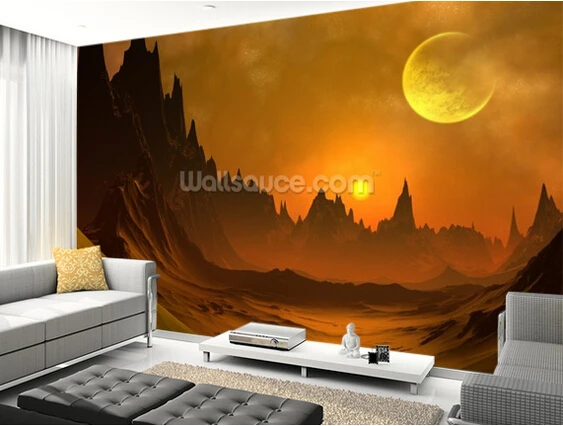 Custom papel de parede infantil Fantasy Alien Planet.3D wallpaper for children's room living sofa wall Embossed | Обустройство