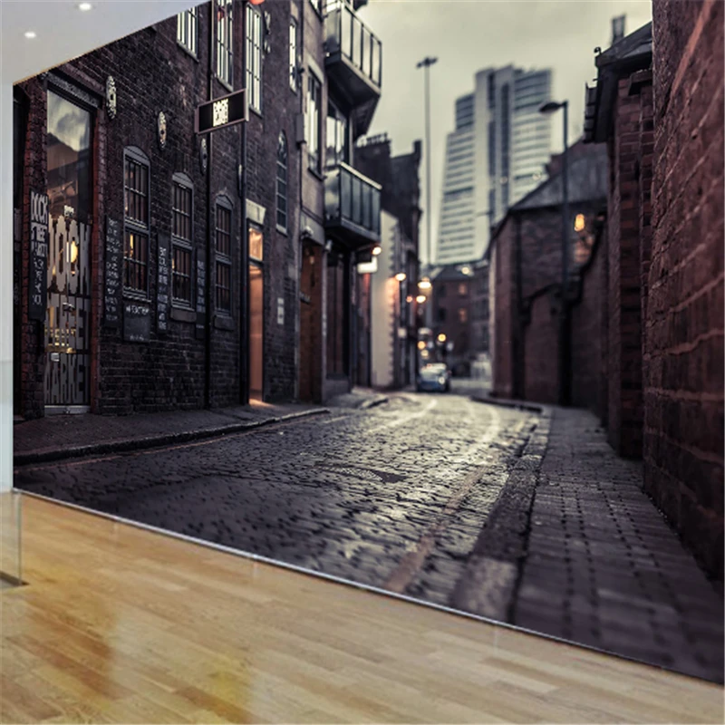 Обои с изображением улиц города здания стены фрески печать наклейка домашний