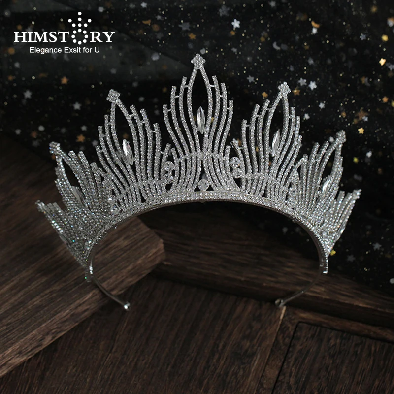 Himstory благородные белые блестящие свадебные тиары короны для невесты с
