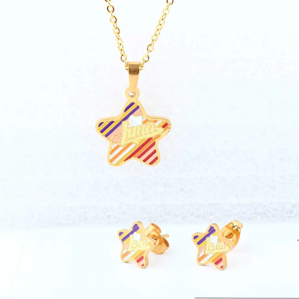 OUFEI оптовая Stianless Сталь Мода Пять звезд комплекты украшений для женщин колье