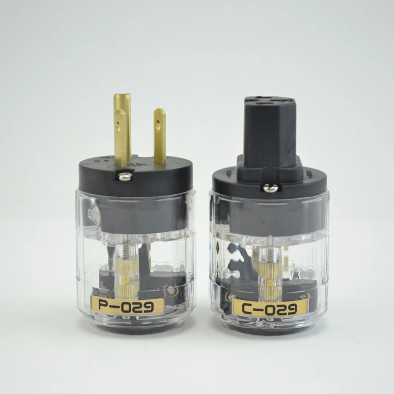 Hi-End Transparent P-029 AC Power plug+C-029 power IEC plug 1 pair | Электроника