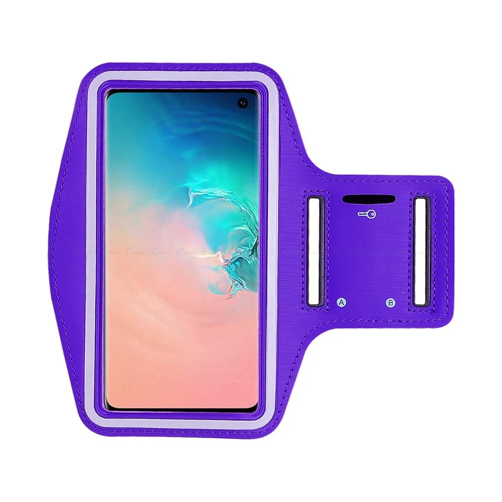 Фиолетовый Водонепроницаемый спорт, бег, тренажерный зал повязку для samsung Galaxy Note 10 9 8 5 S10e S10 S9 S8 S7 S6 Edge Plus 5G телефонный держатель Чехол Крышка - Цвет: Фиолетовый