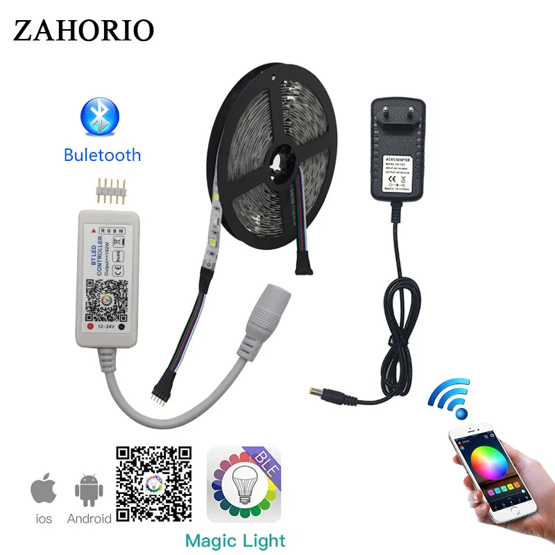Bluetooth контроллер 5 м RGBWW RGBW 5050 Светодиодная лента светильник не водонепроницаемый