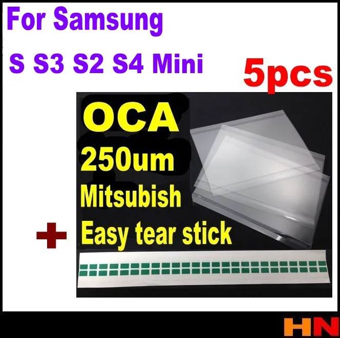 5 шт. OCA Оптический прозрачный клей для Samsung galaxy S S2 S3 S4 i9200 i9300 I9500 S5 MINI i8190 I9190 G800