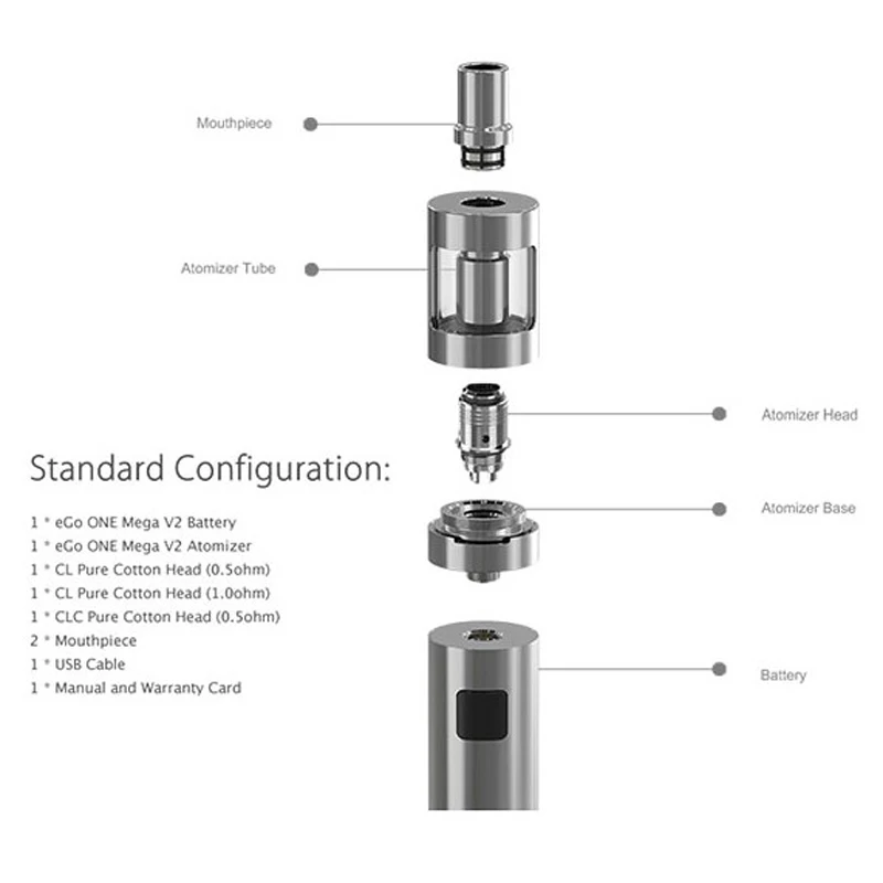Стартовый набор Joyetech eGo ONE Mega V2 с атомайзером 50 Вт 2300 мАч Бак 4 мл CL 0 5 Ом цвет