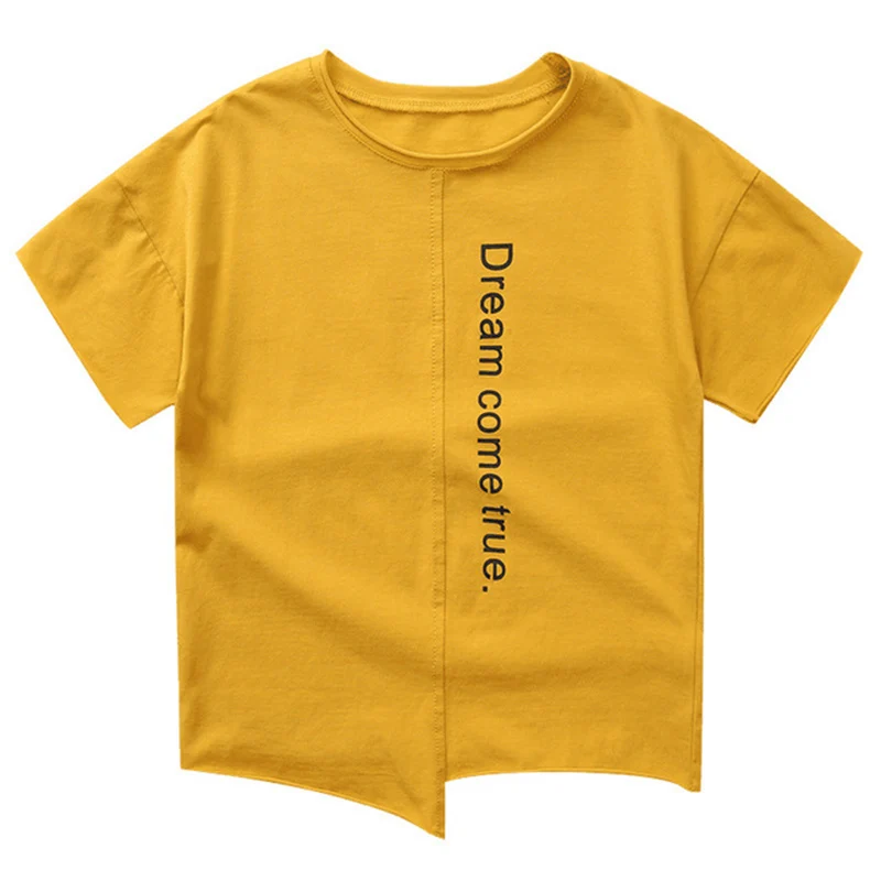 Boy T Shirts For Children Summer Cotton Kids T-shirt 2019 Casual Letter Print O-neck Tops 4-9 Years Autumn Boys Tshirts | Мать и ребенок