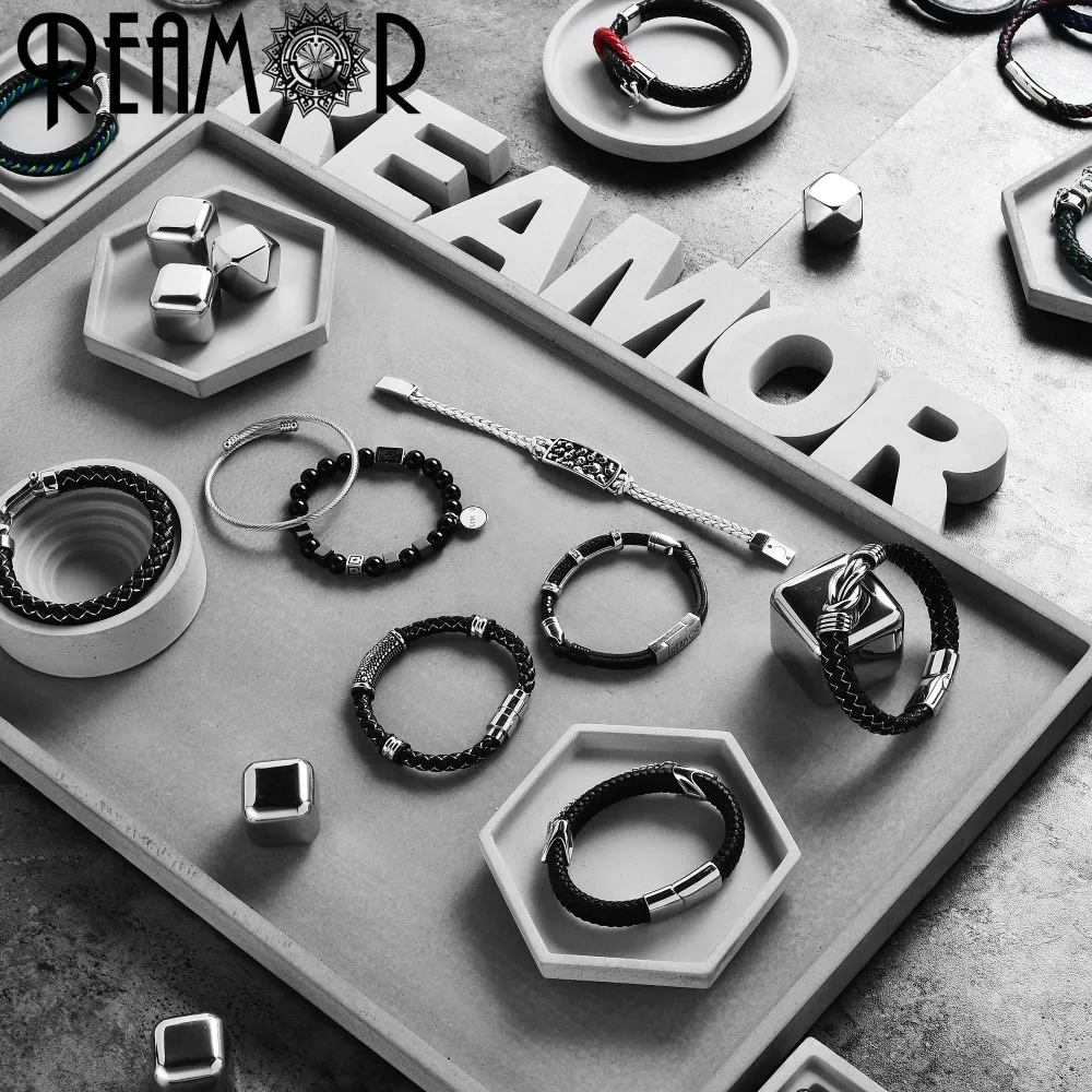 Магнитная застежка REAMOR 316l для мужского кожаного браслета сделай сам магнитная из