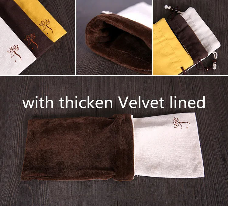 Thicken Large Velvet Drawstring Bag Cloth Travel for Jewelry Packaging Bags Portable Long Cotton Linen Storage Pouch | Украшения и