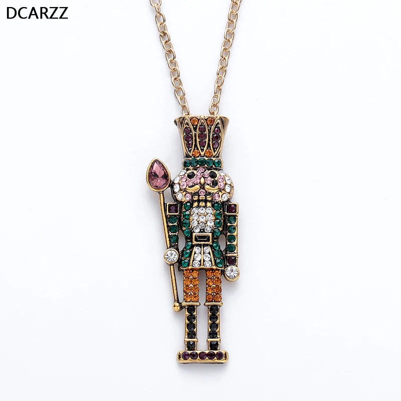 

Exquisite Colorful Crystals Nutcracker Ballet Pendant Women Choker Necklaces Baby Children Gift Mom Necklace Vintage Jewelry