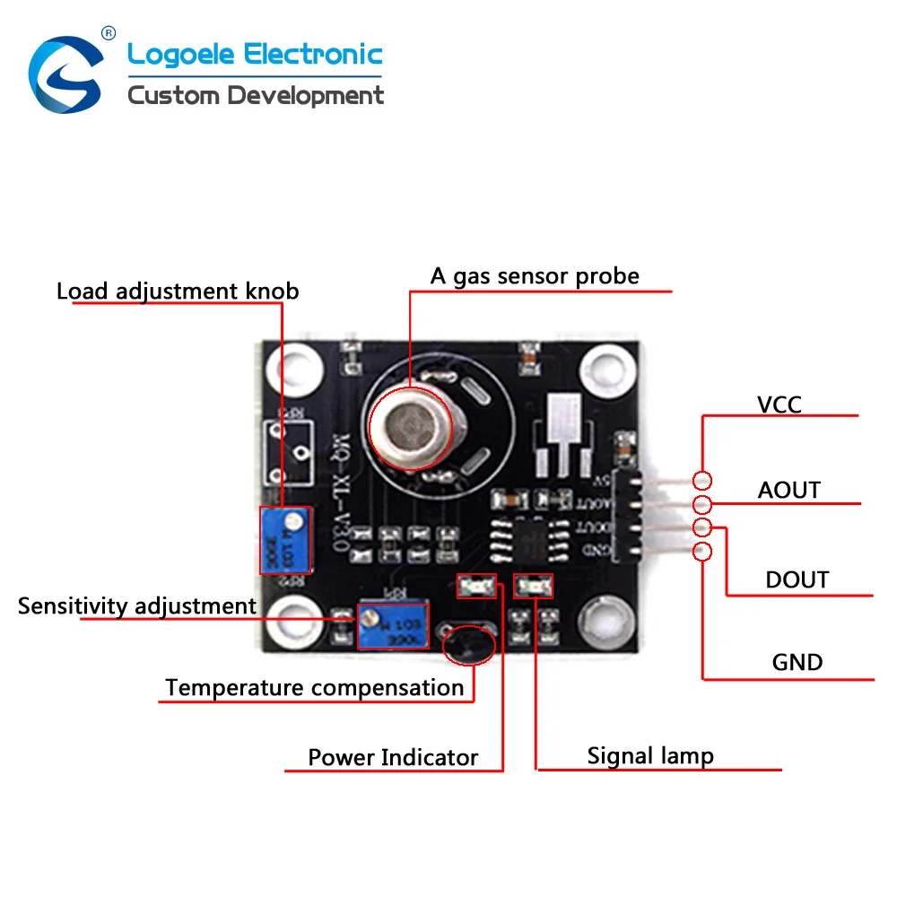 MP-135 alcohol carbon monoxide gas sensor MP135 air pollution planar semiconductor detection | Электроника