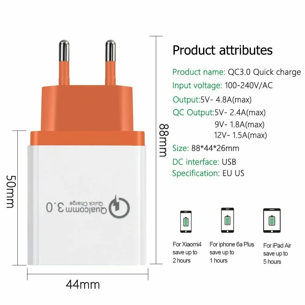 Magcle 18 Вт USB Quick charge 3 0 5 в 3A для Iphone XR XS MAX EU US Plug быстрое зарядное устройство