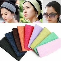 free shipping wide variety of plain hair band headband elastic headband sports yoga towel color optional