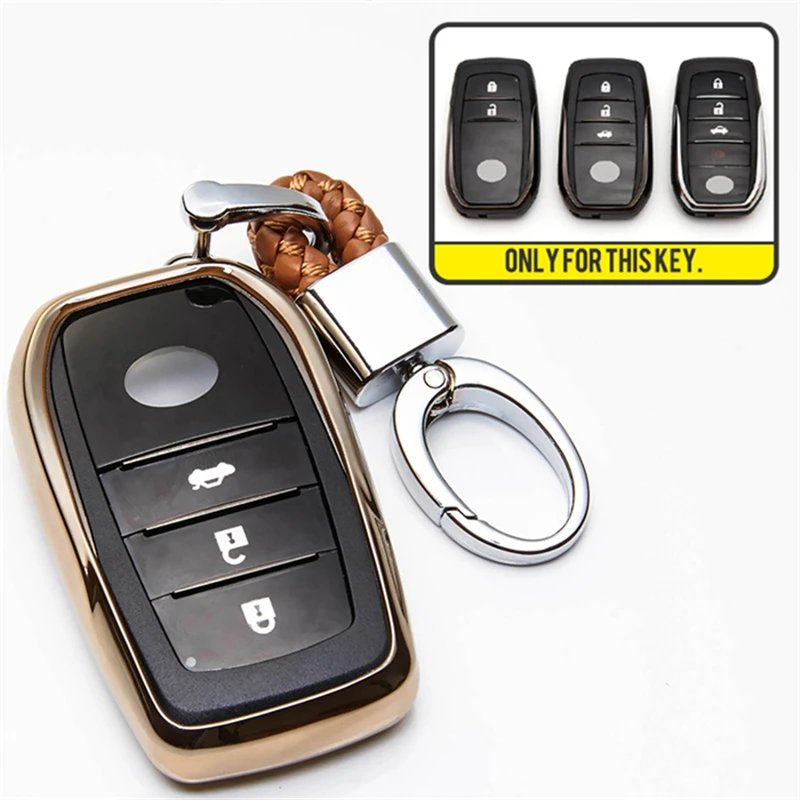 Чехол для автомобильного ключа из ТПУ кольцо ключей Toyota Hilux Fortuner Land Cruiser Camry Corolla