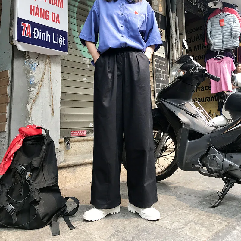 Женская одежда летние корейские брюки ulzzang harajuku с широкими штанинами женские
