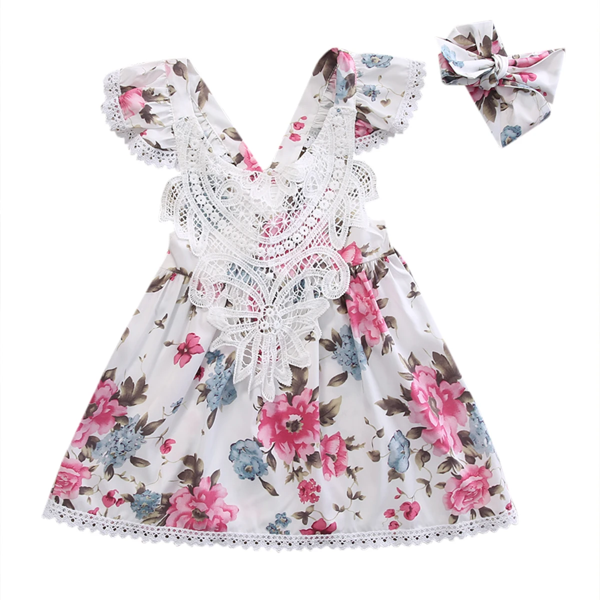 Платье для маленьких девочек Пышное Платье-пачка принцессы с цветочным рисунком