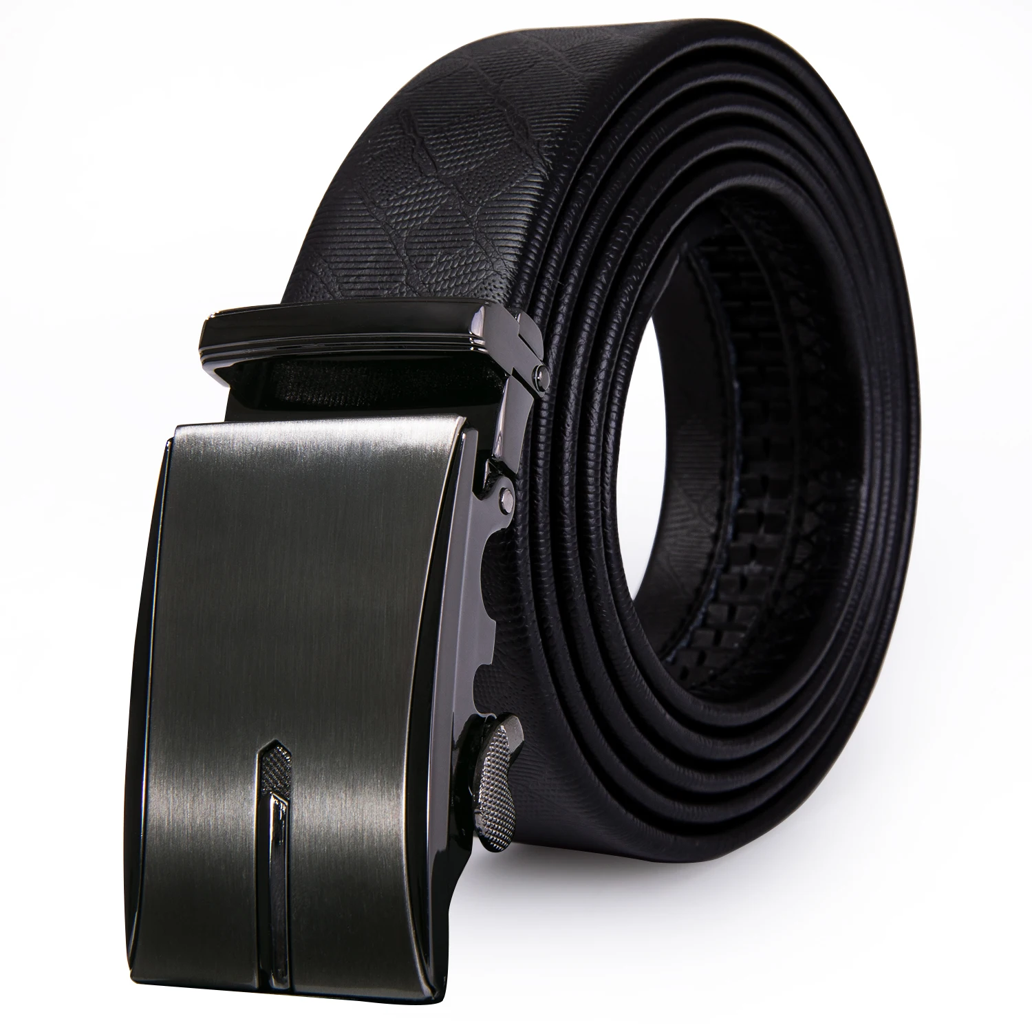 

BK-2087 Barry.Wang Fashion Designer 110-160cm Men's Belt Black Aolly Automatic Buckle Genuine Leather Belts for Men Father Gifts