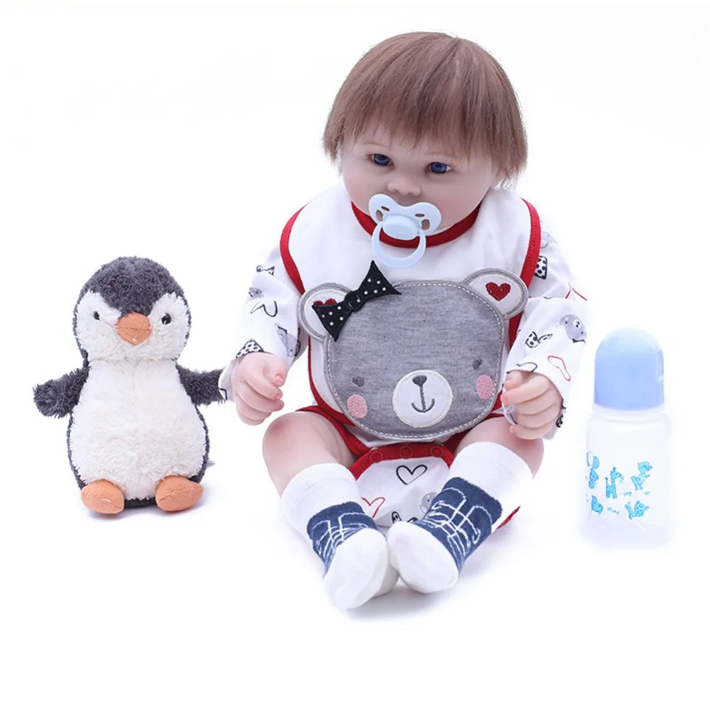 SanyDoll 18 дюймов 48 см силиконовые куклы для новорожденных реалистичные милые