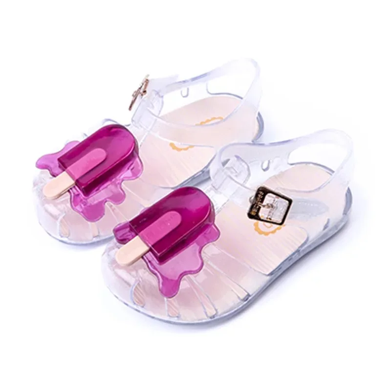 Kids Mini Melissa Jelly Sandals - Baby Girls Ice Cream Summer Cartoon Beach Shoes image 2