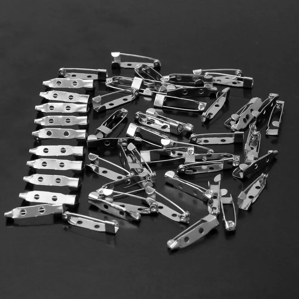 50 шт. серебряные безопасные булавки DIY аксессуары модные ювелирные изделия безопасные серебряные булавки брошь значок Застежка Высокое качество