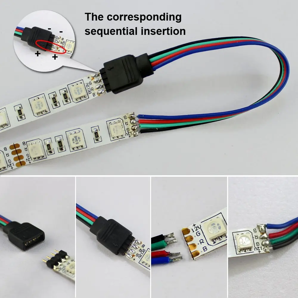 10pcs/lot 10cm RGB 4pin female connect wires for led strip 4 pin cable LED Controller | Освещение