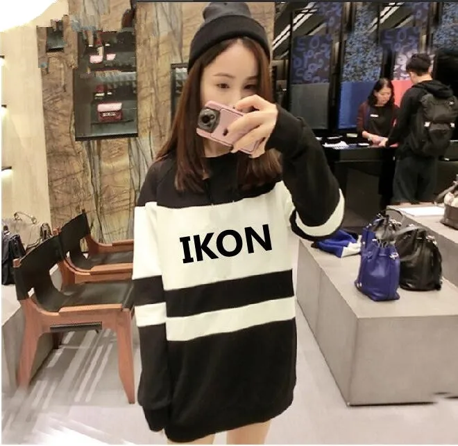 KPOP Korean Fashion IKON NEW KIDS BEGIN Album Concert Cotton Hoodies Hat Clothes K-POP Pullovers Sweatshirts harajuku hoodies | Женская