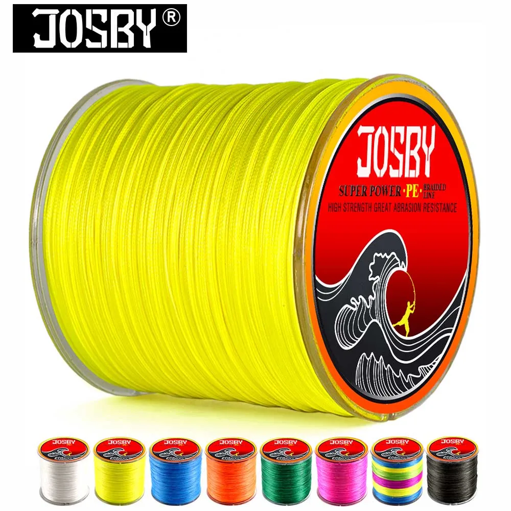 JOSBY 8strands супер прочная леска 500 м PE плетеная рыболовная из ПЭ Tresse Peche морской