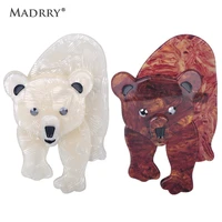 madrry big bear shape brooch natural animal pattern acrylic jewelry brooches lady kid boy party gift chest ornament accessories