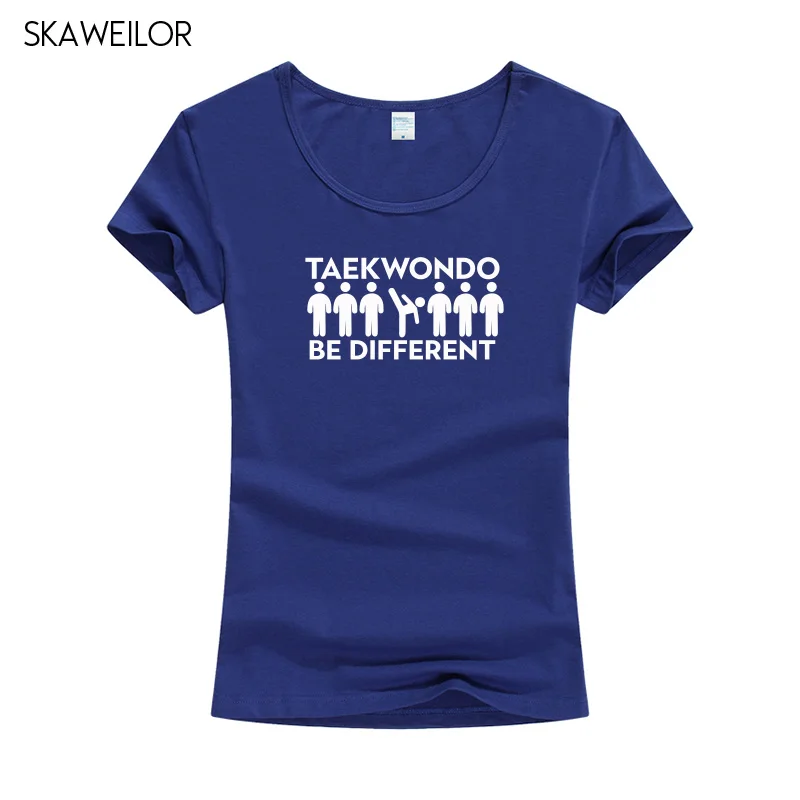 Женская футболка с коротким рукавом Taekwondo Be Different хлопковая Футболка забавным