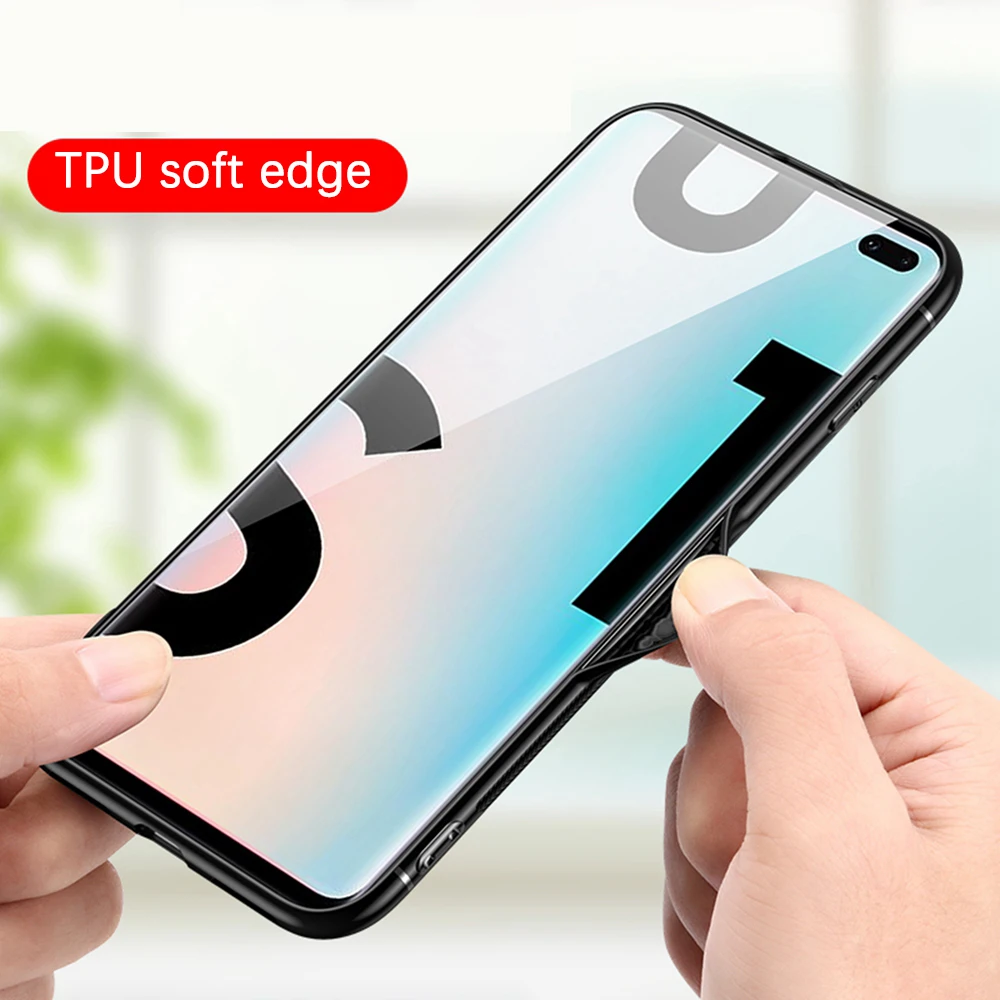 Eqvvol подставка с магнитным кольцом чехол для samsung Galaxy S9 S10 PLus S10e полный TPU Мягкий