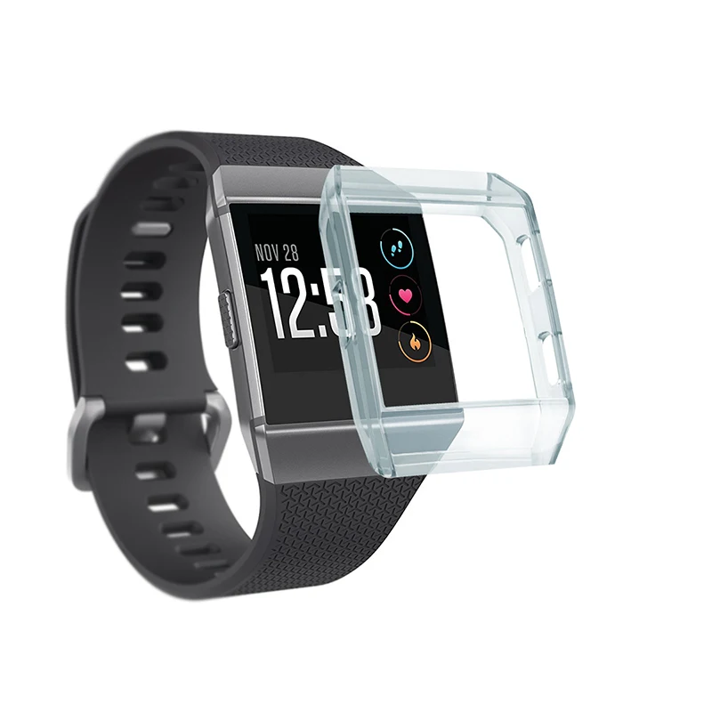 Colorful Silicone Frame Skin Cover Case Protective Guard Shell For Fitbit Ionic Smart Watch Band Screen Protector | Наручные часы
