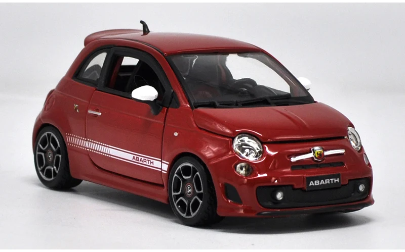 Оригинальная фабричная 1:24 FIAT 500 ABARTH 500 игрушечная машинка из сплава, игрушки для детей, литая модель автомобиля, подарок на день рождения