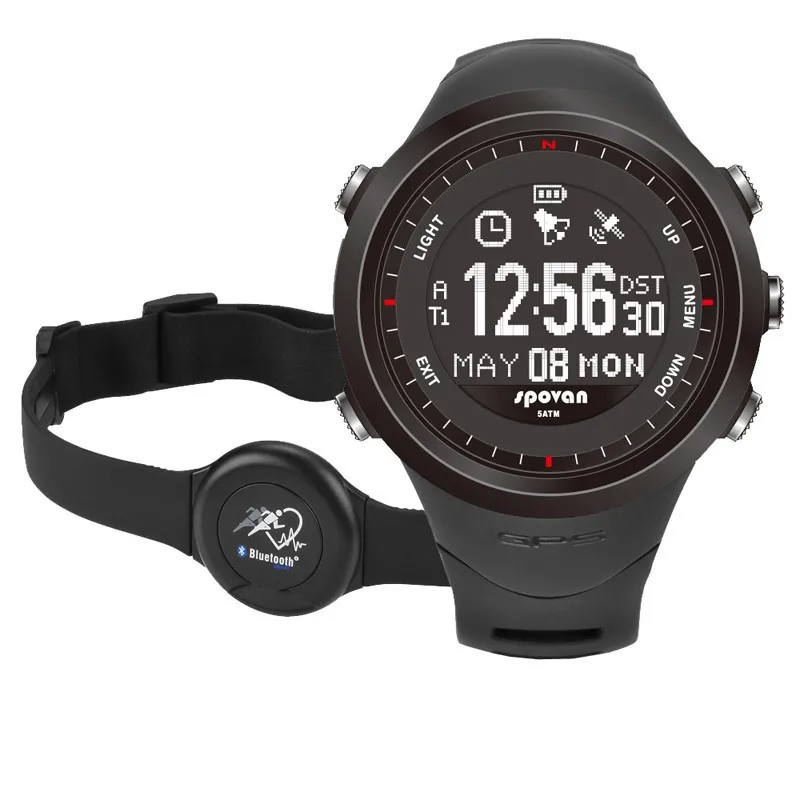 Top sports brand SPOVAN GL004 Health Series men watches GPS HRM Pedometer Altimeter Compass Sport 5ATM Outdoor fashion Watch | Наручные