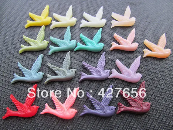 Многоцветные Подвески с плоской задней поверхностью 17 шт. 19 мм из смолы