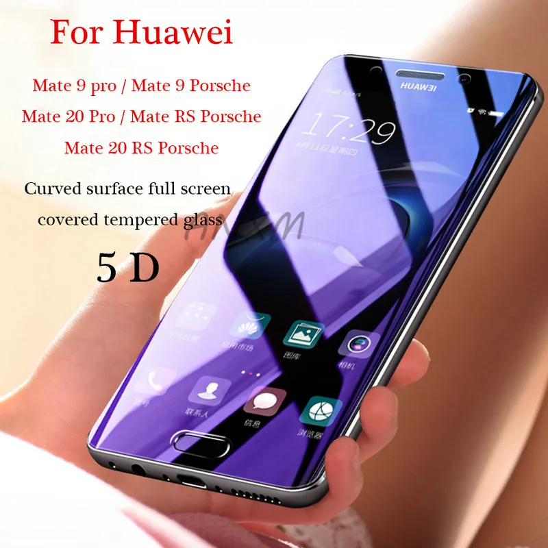 5D закаленное стекло для huawei mate 9 20 Pro RS защита экрана полноэкранное защитная
