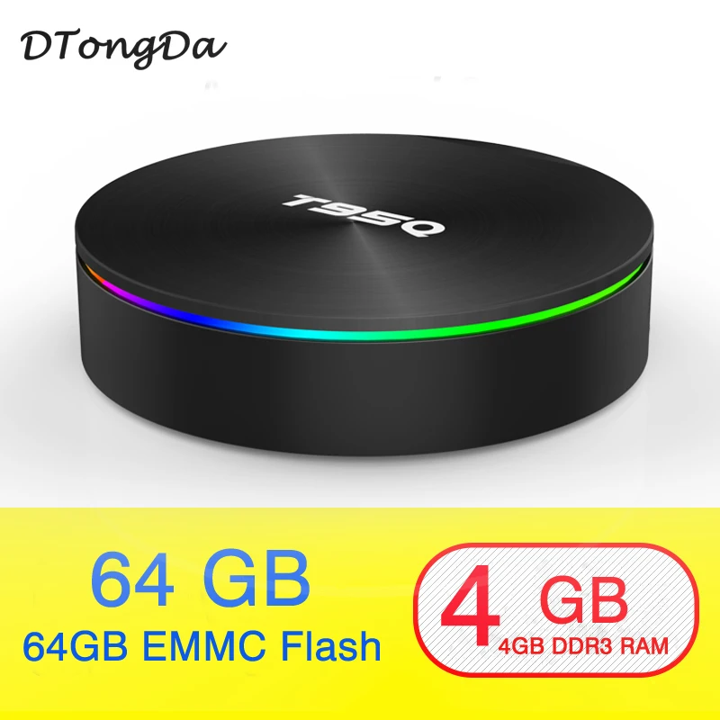 ТВ приставка T95Q 4 ГБ 64 Android 8 1 LPDDR4 четырехъядерный Amlogic S905X2 2 ГГц и 5 двойной Wi Fi BT4.1 1000