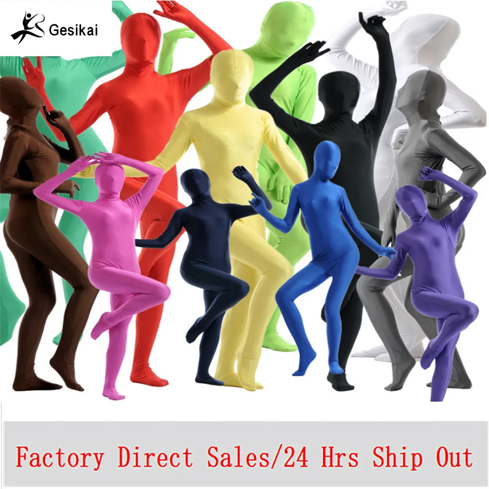 Взрослые костюмы Zentai из лайкры на все тело Хэллоуин женские облегающие спандекса