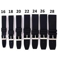 16mm 28mm waterproof solid soft silicone buckle black watch strap band replacement watchband belt watch accessories 18mm 20mm