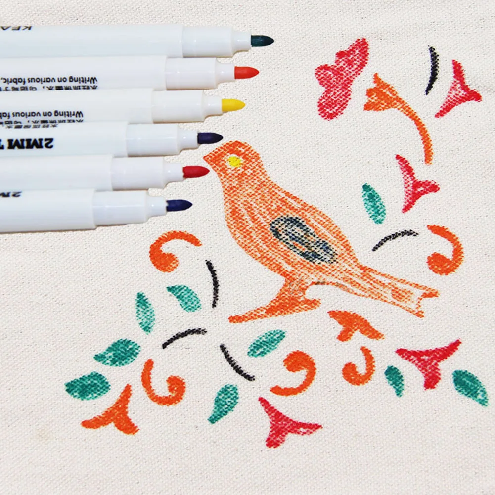 6 шт. пигментный маркер ручка чернила текстильные художественные футболки лайнер