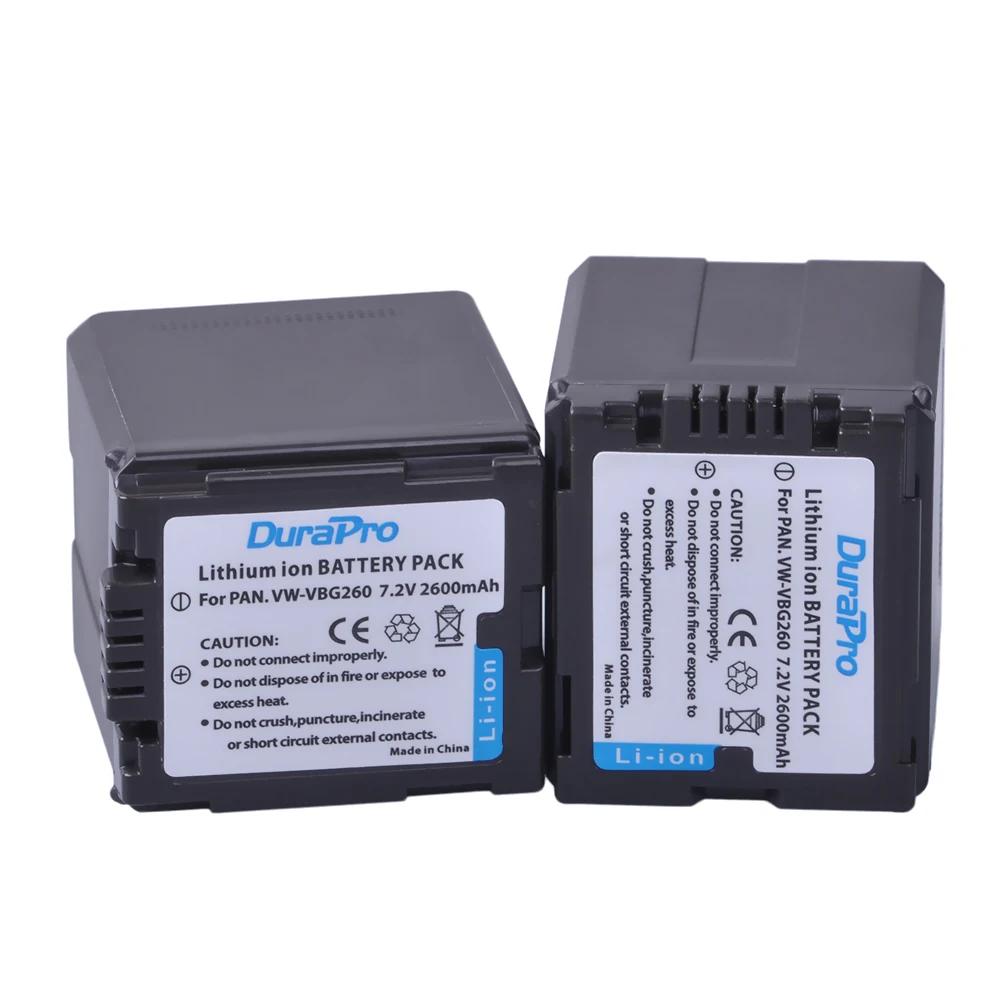 2 шт. DuraPro 7 в 2600 мАч фонарь VW VBG260 аккумулятор для Panasonic фонарь|vw vbg260|battery vw-vbg260battery for |