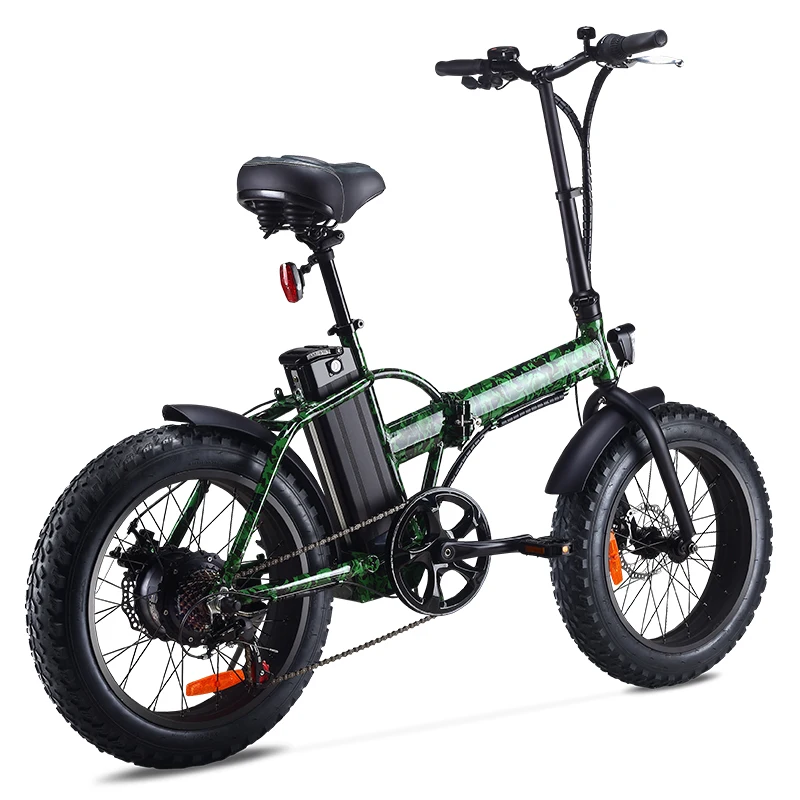 20inch Mini folding mini electric bike 48V lithium 4.0tire adult scooter beach off the road Electric mountain snowmobile | Спорт и