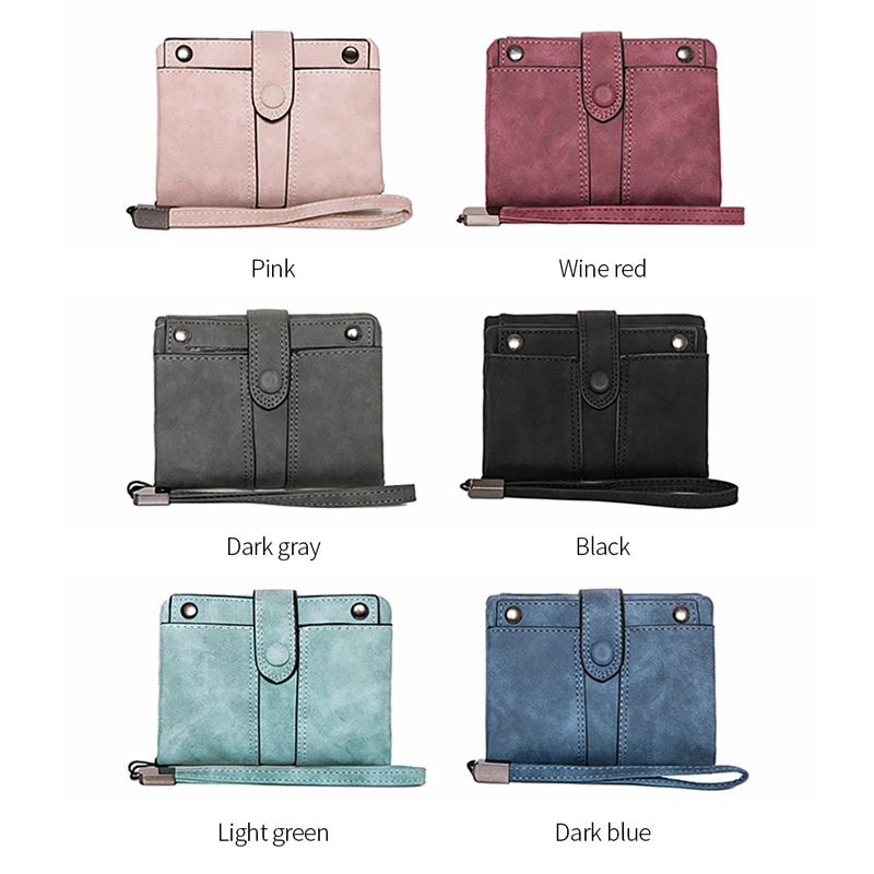 GFLV Brand Vintage Wallet Women 2 In 1 Money Bag Scrub Leather Hasp Wristlet Purse Card Holder Zipper Coin | Багаж и сумки
