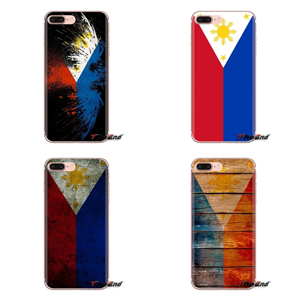 For iPod Touch Apple iPhone 4 4S 5 5S SE 5C 6 6S 7 8 X XR XS Plus MAX Transparent Soft Shell Covers Philippines Flag banner Art |